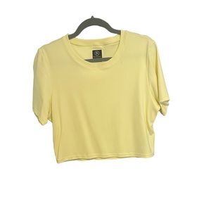 Backcountry Rib Short-Sleeve Crop Crew Top, color royal fern (light yellow), XL